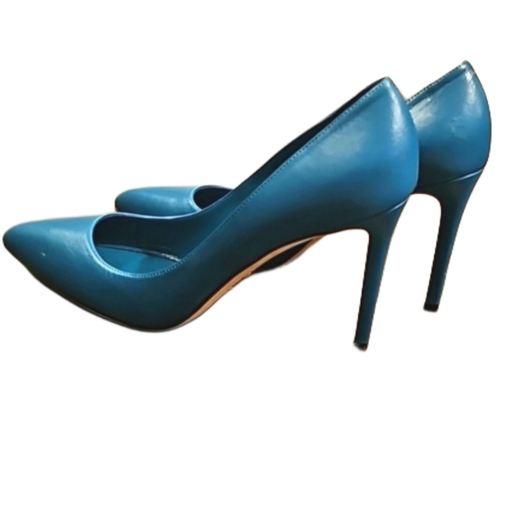 ❤️SPECIAL❤️GUCCI Teal Leather Stiletto Pumps - Picture 4 of 13